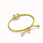 Bracciale in filo lime con perla shell assortimento placcato oro 18k.